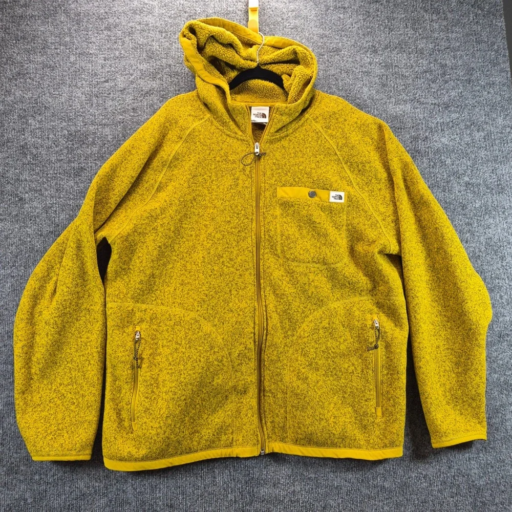 The North Face Fleece Hoodie Gordon Lyons XL Yellow Mens